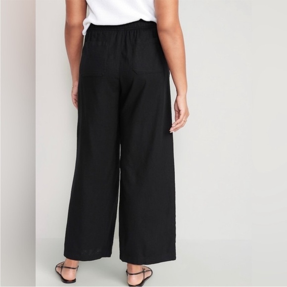 NWT! Black High-Waisted Linen-Blend Wide-Leg -Multiple🤎 - Picture 6 of 8